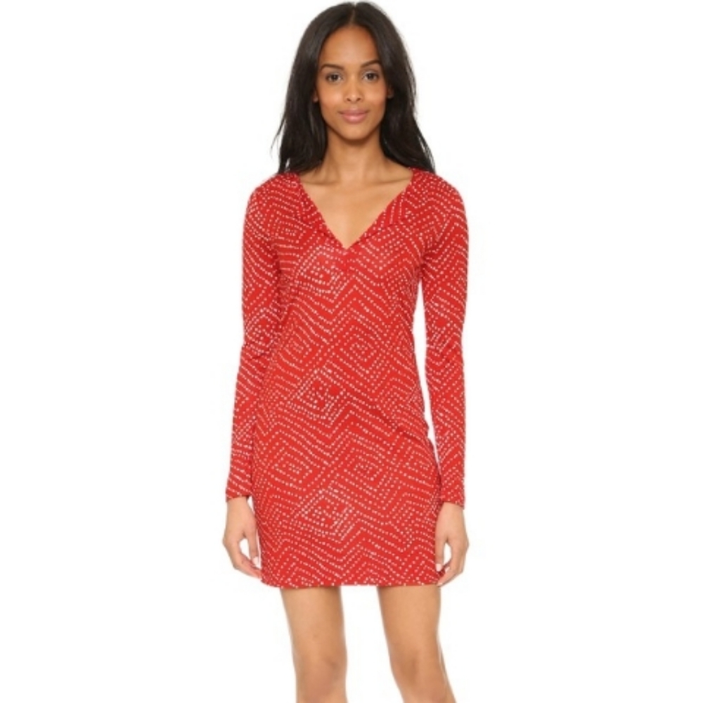 Diane von Furstenberg Reina Red Polka Dot Silk Tunic